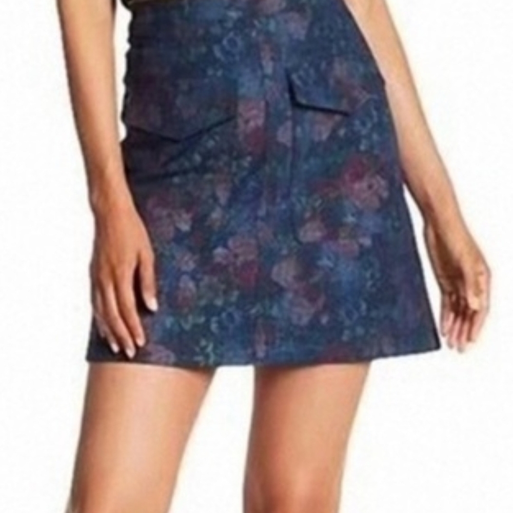 Anthropologie ERIN Erin Fetherston Floral Mini Skirt NWT 8 Back Flap Pockets